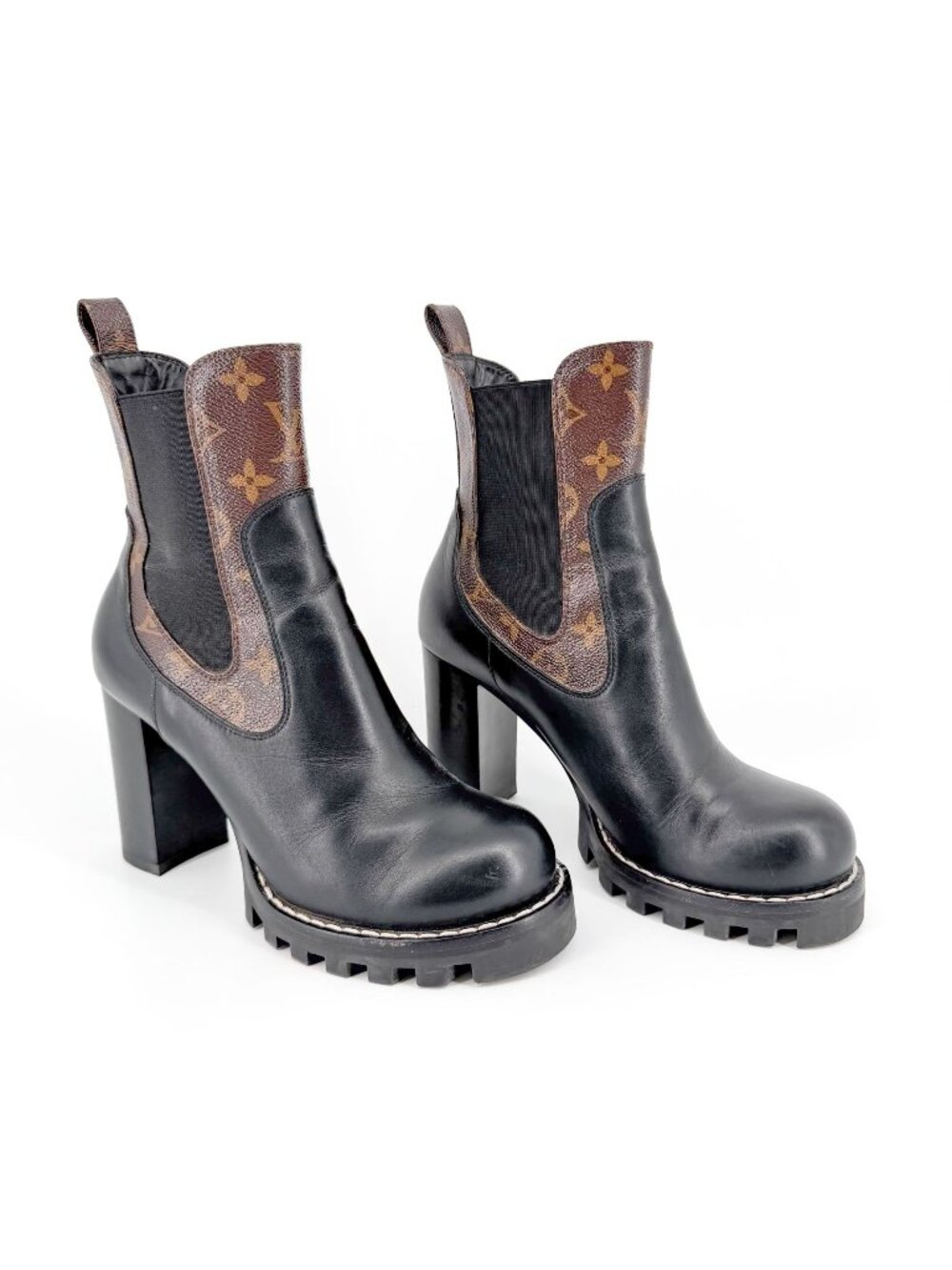 Louis Vuitton Star Trail LV Chelsea Ankle Boots Black Size 40 US 10 Women's